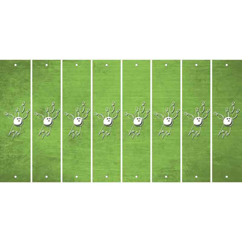 Lime Green Oil Rubbed Cut Fun Strips (Set of 8) BOWLING