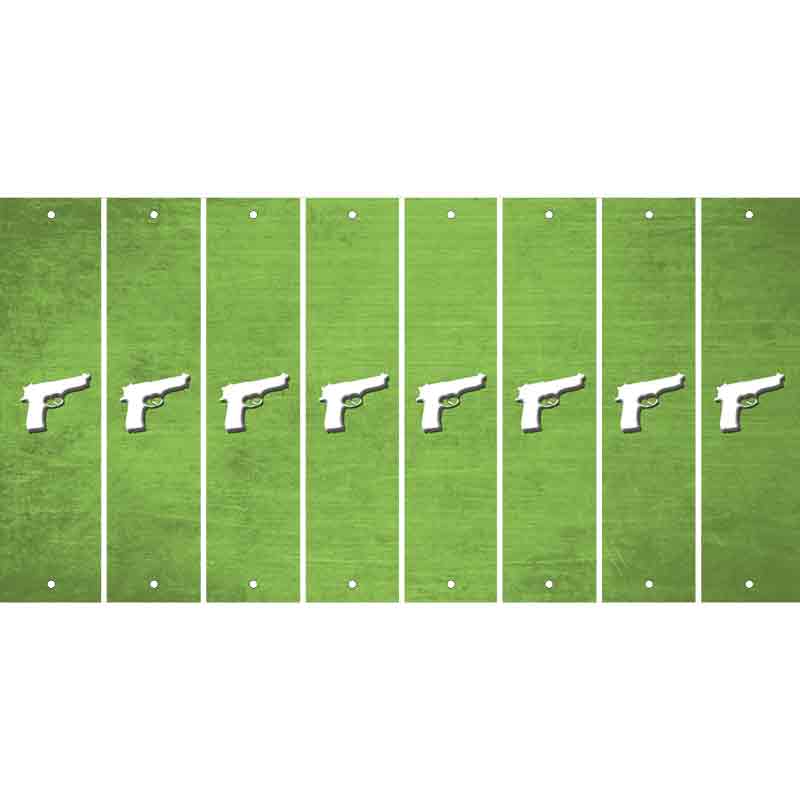 Lime Green Oil Rubbed Cut Fun Strips (Set of 8) HANDGUN