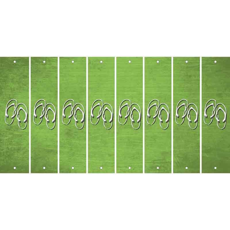 Lime Green Oil Rubbed Cut Fun Strips (Set of 8) FLIP FLOPS