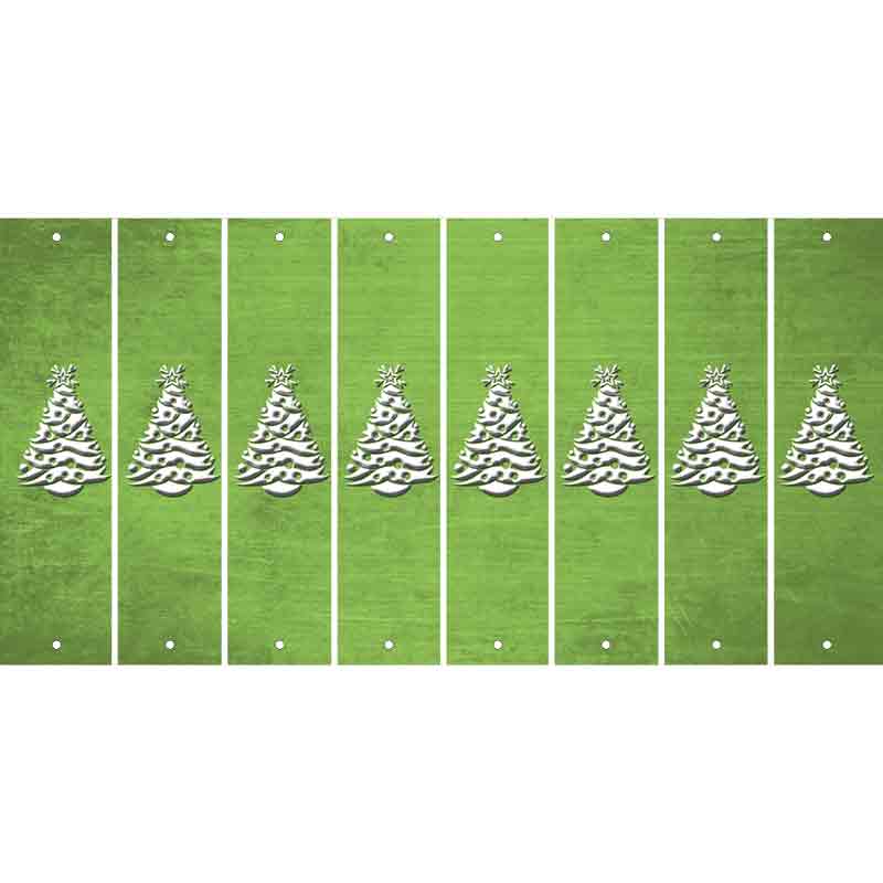 Lime Green Oil Rubbed Cut Fun Strips (Set of 8) CHRISTMAS TREE