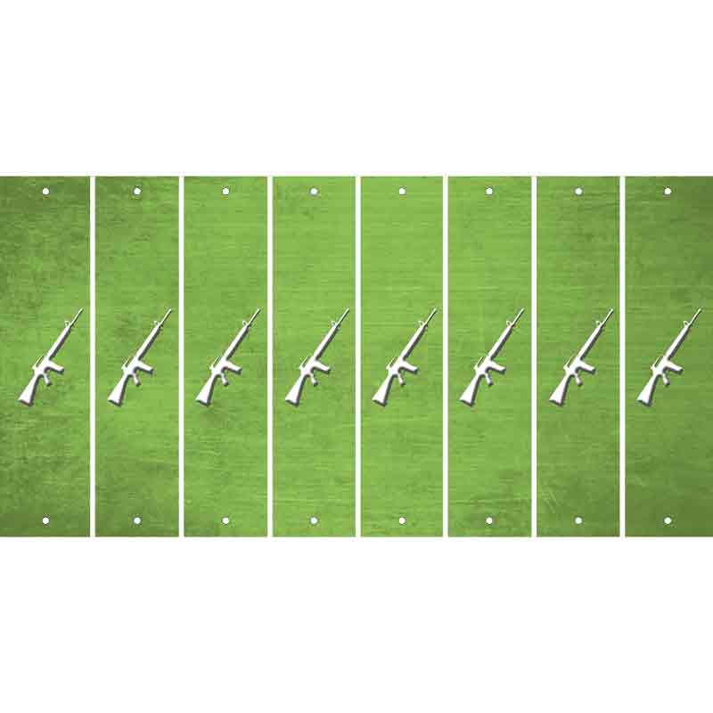Lime Green Oil Rubbed Cut Fun Strips (Set of 8) M16 RIFLE