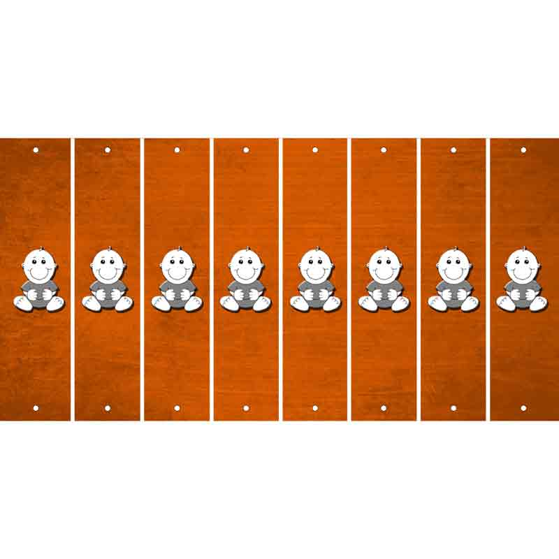 Orange Oil Rubbed Cut Fun Strips (Set of 8) BABY GIRL