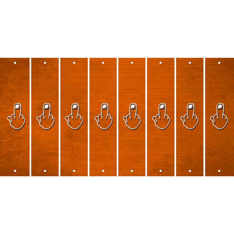 Orange Oil Rubbed Cut Fun Strips (Set of 8) MIDDLE FINGER