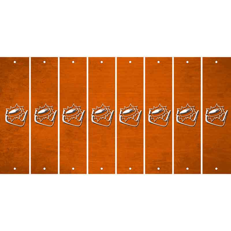 Orange Oil Rubbed Cut Fun Strips (Set of 8) HOCKEY PUCK