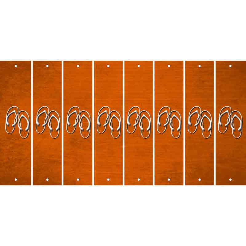 Orange Oil Rubbed Cut Fun Strips (Set of 8) FLIP FLOPS
