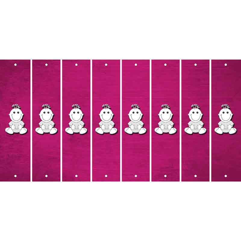 Pink Oil Rubbed Cut Fun Strips (Set of 8) BASEBALL