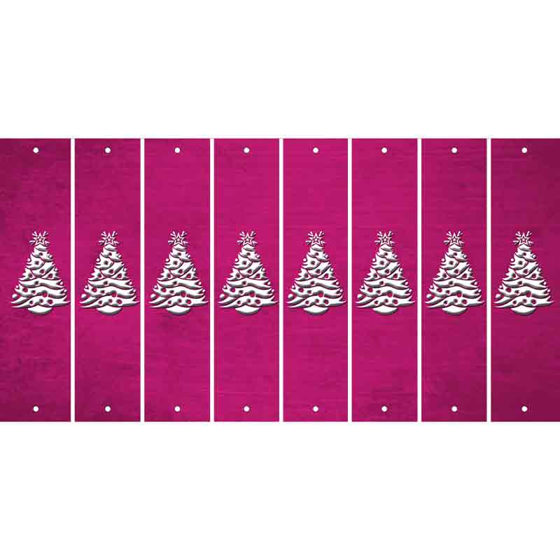 Pink Oil Rubbed Cut Fun Strips (Set of 8) CHRISTMAS TREE