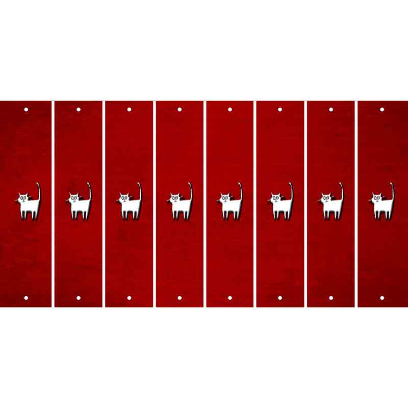 Red Oil Rubbed Cut Fun Strips (Set of 8) CAT