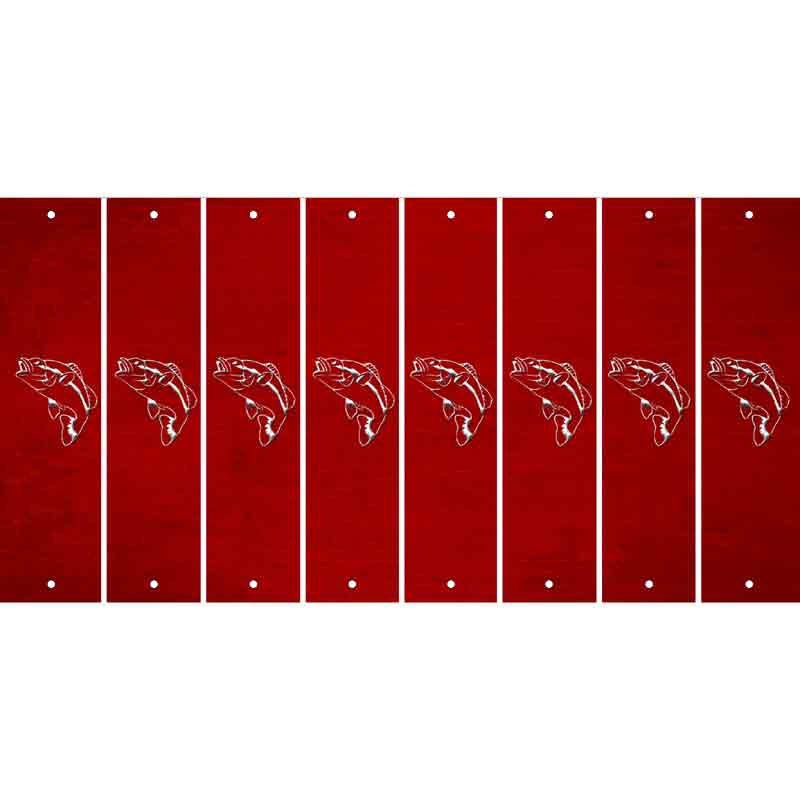 Red Oil Rubbed Cut Fun Strips (Set of 8) FISH