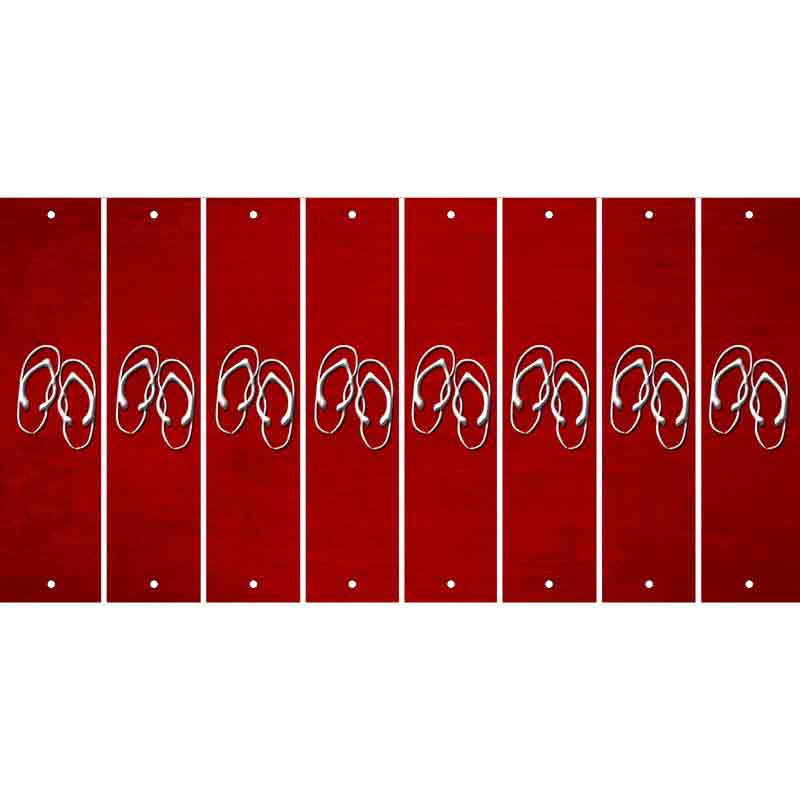 Red Oil Rubbed Cut Fun Strips (Set of 8) FLIP FLOPS