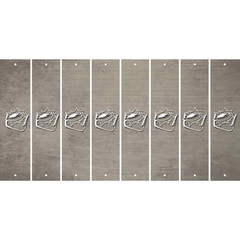 Tan Oil Rubbed Cut Fun Strips (Set of 8) HOCKEY PUCK