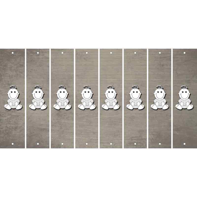Tan Oil Rubbed Cut Fun Strips (Set of 8) BASEBALL