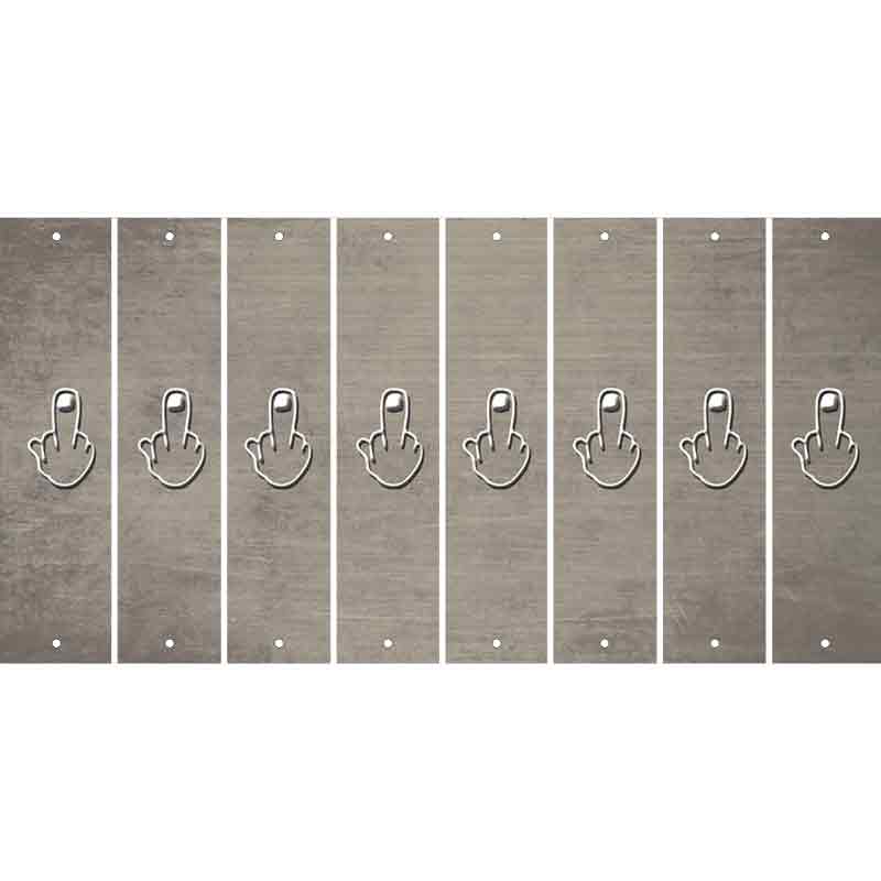 Tan Oil Rubbed Cut Fun Strips (Set of 8) MIDDLE FINGER