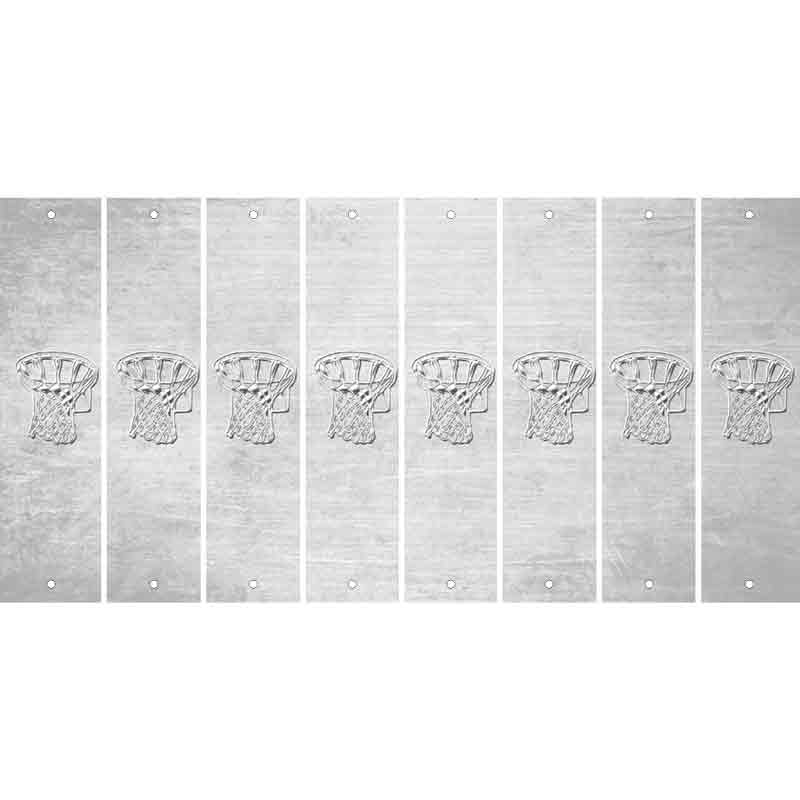 White Oil Rubbed Cut Fun Strips (Set of 8) BAT