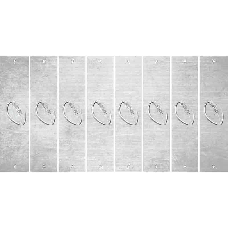 White Oil Rubbed Cut Fun Strips (Set of 8) FOOTBALL