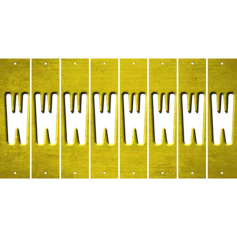 Yellow Oil Rubbed Cut Fun Strips (Set of 8) X
