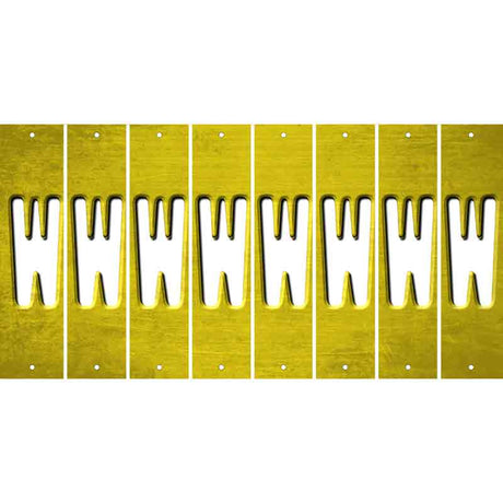 Yellow Oil Rubbed Cut Fun Strips (Set of 8)