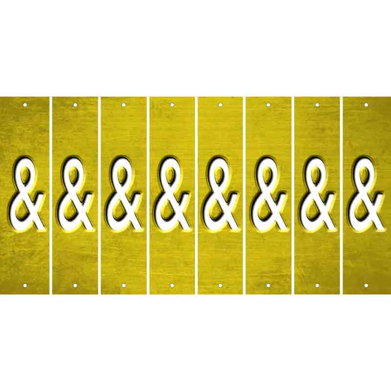 Yellow Oil Rubbed Cut Fun Strips (Set of 8) HEART