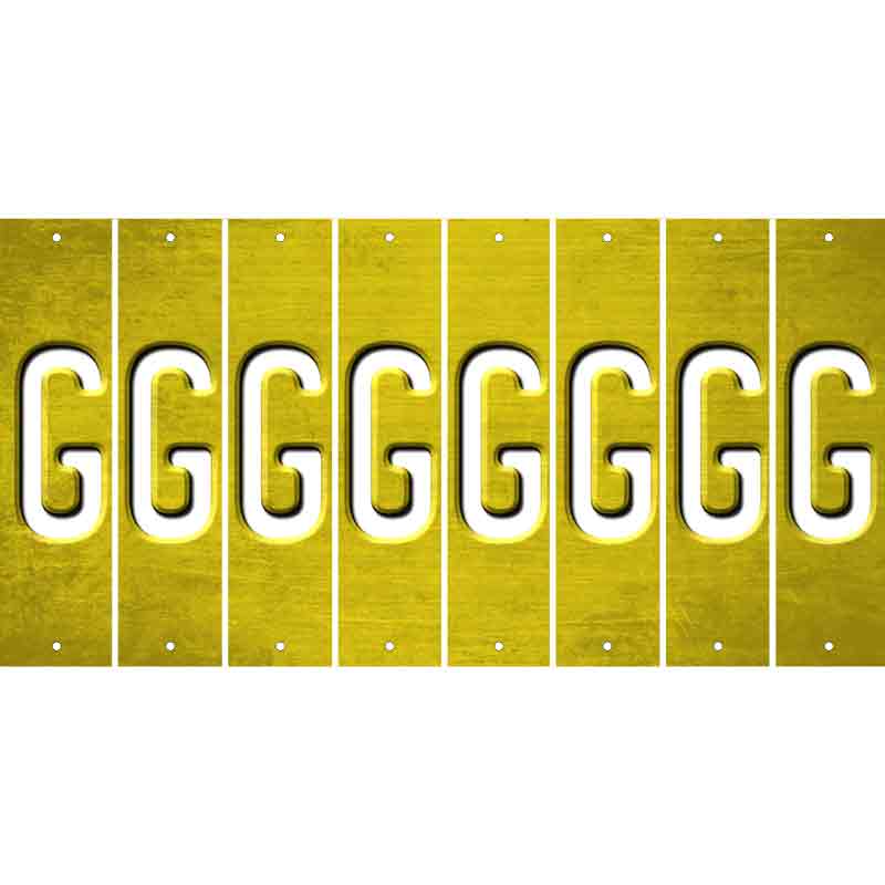 Yellow Oil Rubbed Cut Fun Strips (Set of 8) H