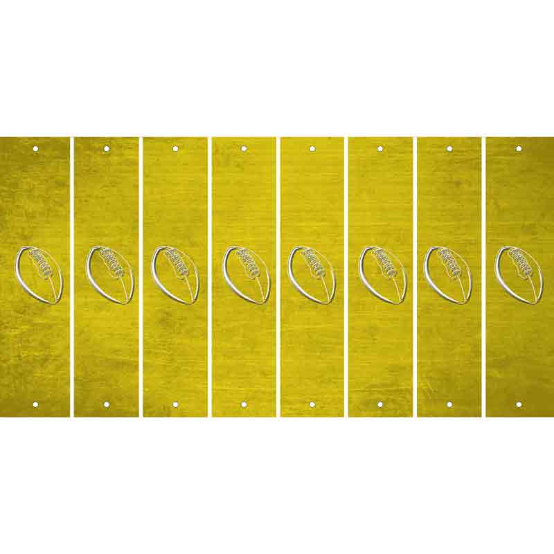 Yellow Oil Rubbed Cut Fun Strips (Set of 8) FOOTBALL