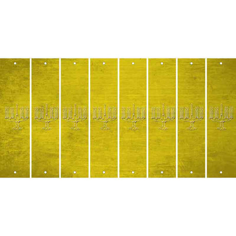 Yellow Oil Rubbed Cut Fun Strips (Set of 8)