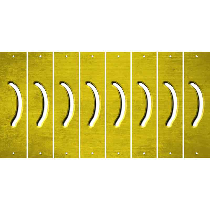 Yellow Oil Rubbed Cut Fun Strips (Set of 8)