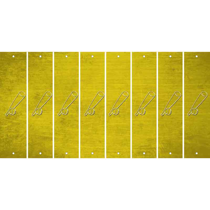 Yellow Oil Rubbed Cut Fun Strips (Set of 8) BASKETBALL