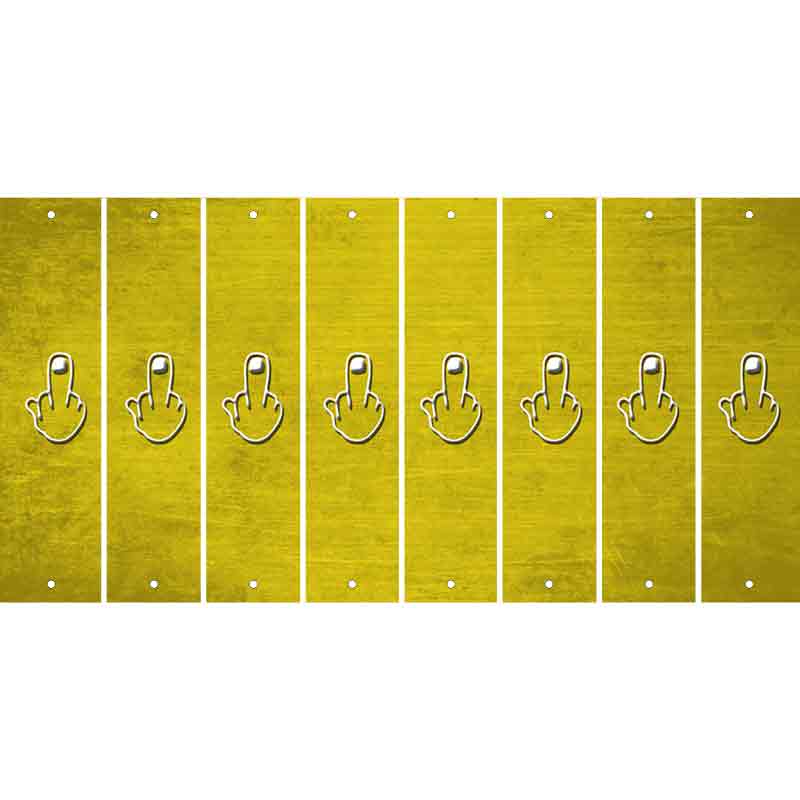 Yellow Oil Rubbed Cut Fun Strips (Set of 8) MIDDLE FINGER