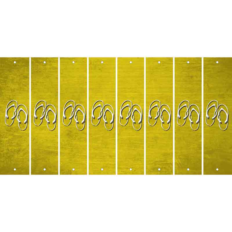 Yellow Oil Rubbed Cut Fun Strips (Set of 8) FLIP FLOPS