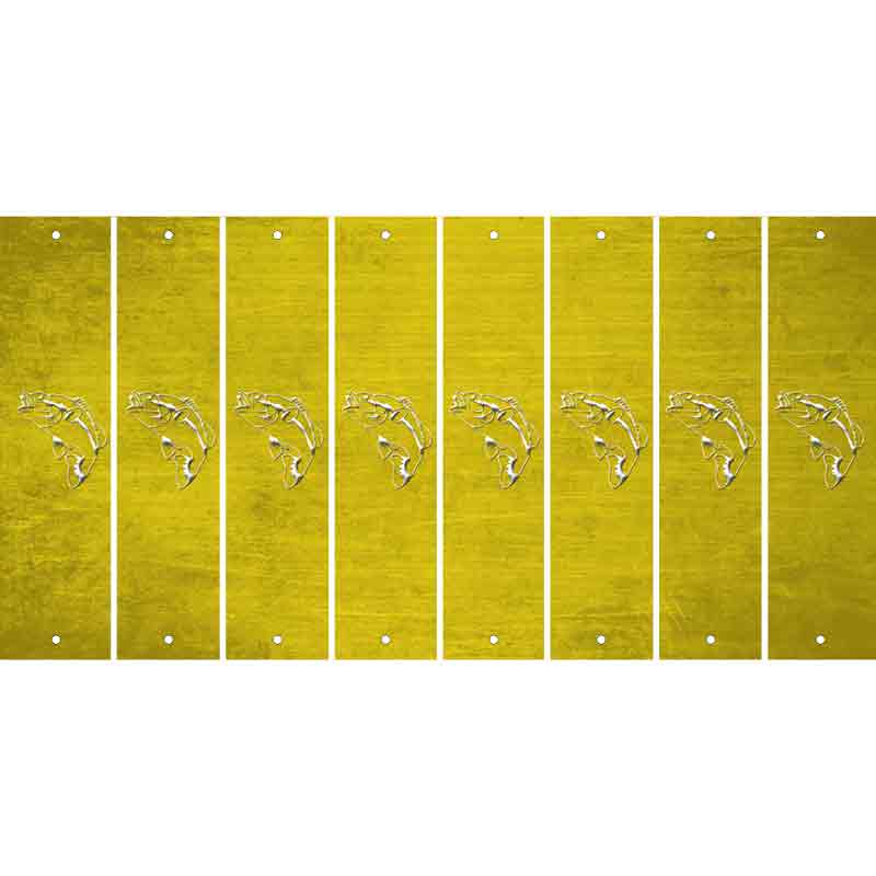 Yellow Oil Rubbed Cut Fun Strips (Set of 8) FISH