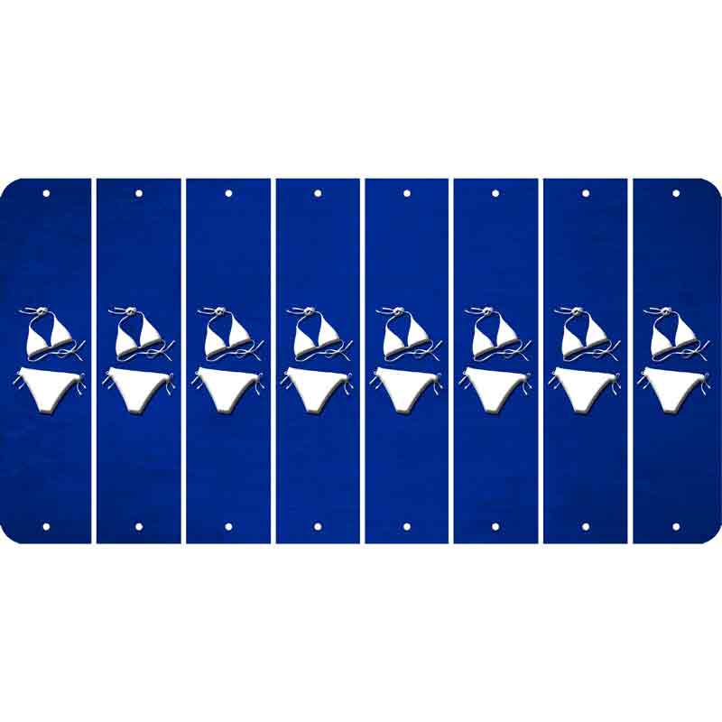 Blue Oil Rubbed Cut Fun Strips (Set of 8) BIKINI
