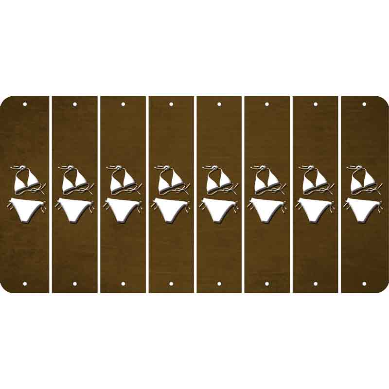 Brown Oil Rubbed Cut Fun Strips (Set of 8)