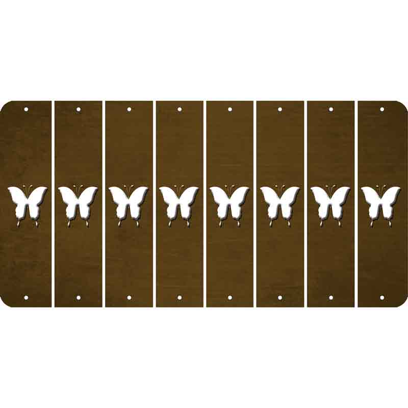 Brown Oil Rubbed Cut Fun Strips (Set of 8) BUTTERFLY