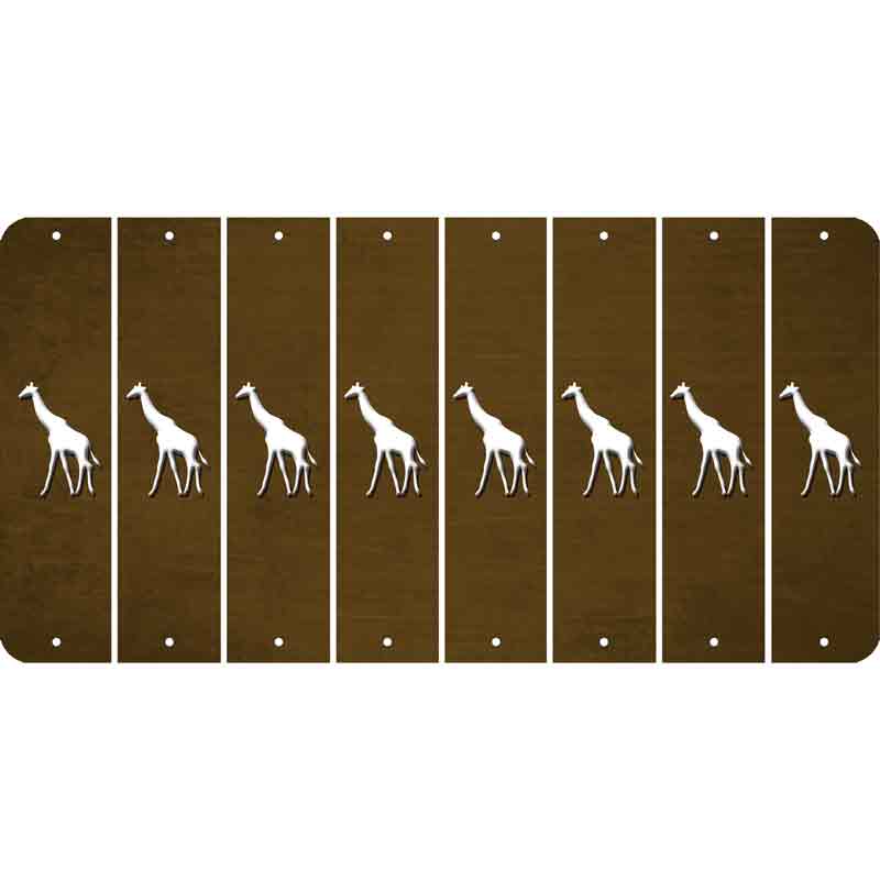 Brown Oil Rubbed Cut Fun Strips (Set of 8) GIRAFFE
