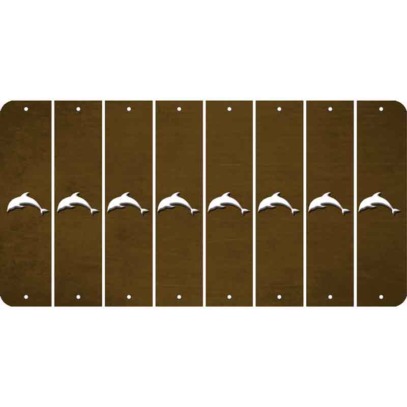 Brown Oil Rubbed Cut Fun Strips (Set of 8) DOLPHIN