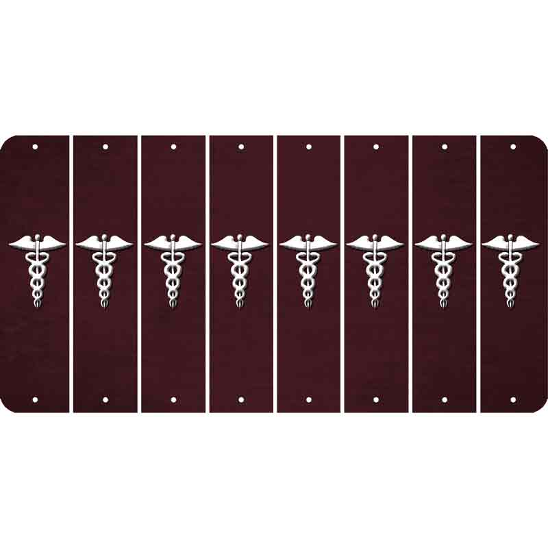 Burgundy Oil Rubbed Cut Fun Strips (Set of 8) CADUCEUS