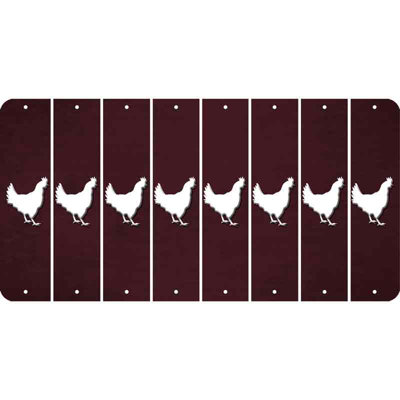 Burgundy Oil Rubbed Cut Fun Strips (Set of 8)