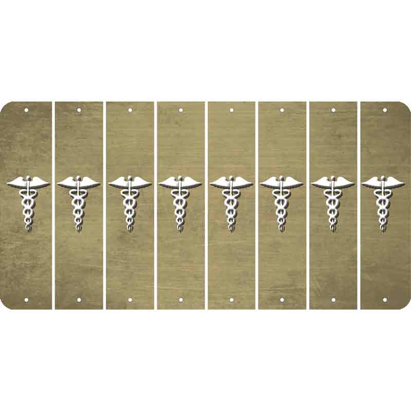 Gold Oil Rubbed Cut Fun Strips (Set of 8) CADUCEUS