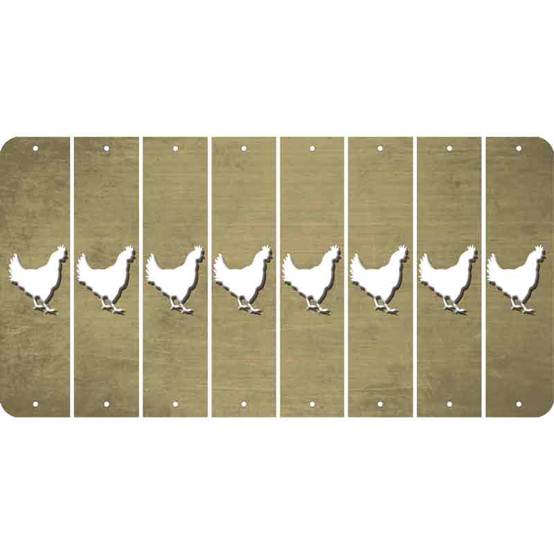 Gold Oil Rubbed Cut Fun Strips (Set of 8) CHICKEN
