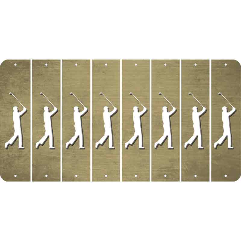 Gold Oil Rubbed Cut Fun Strips (Set of 8) FEMALE GOLFER