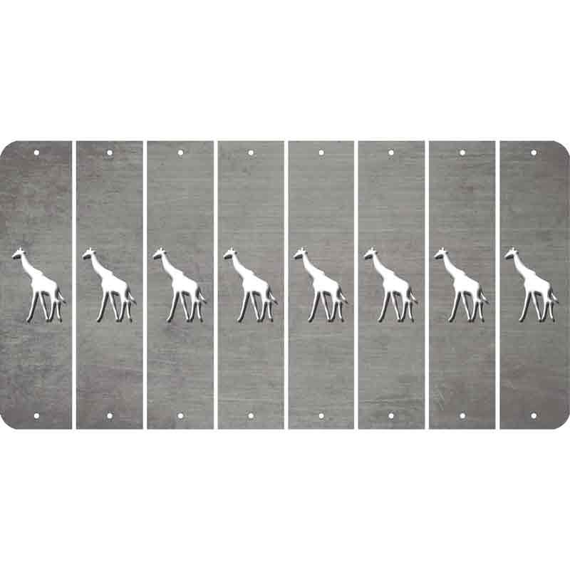 Gray Oil Rubbed Cut Fun Strips (Set of 8) GIRAFFE