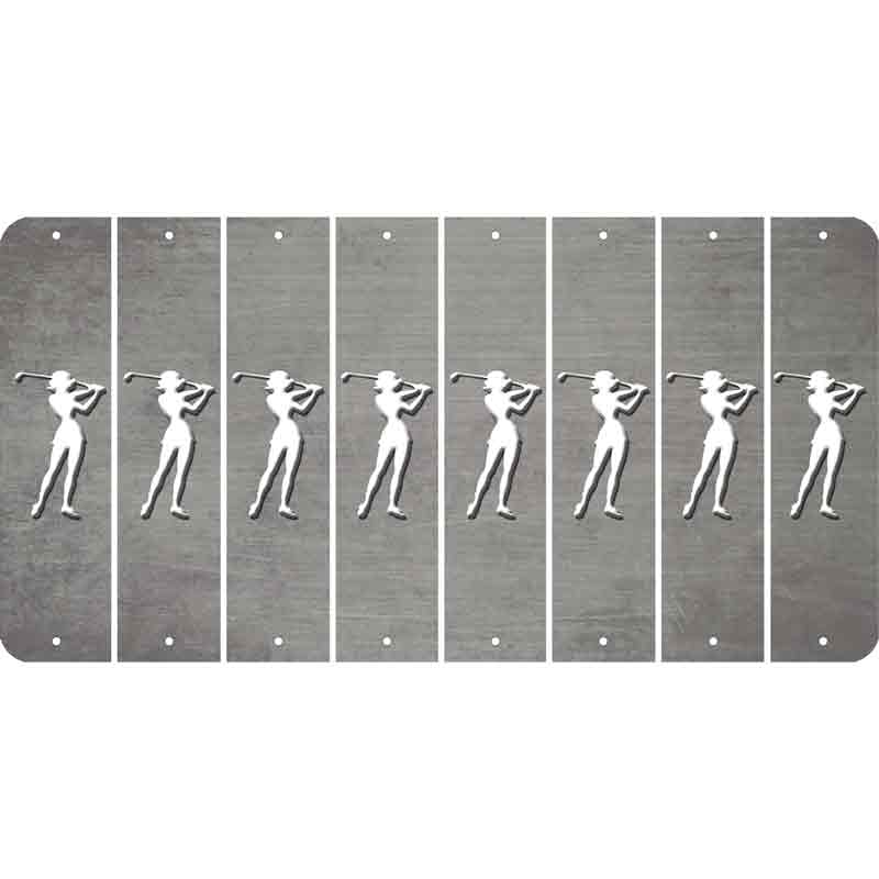 Gray Oil Rubbed Cut Fun Strips (Set of 8) MALE GOLFER