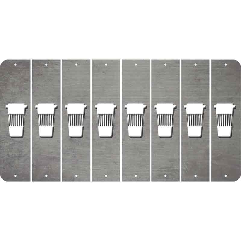 Gray Oil Rubbed Cut Fun Strips (Set of 8) LATTE