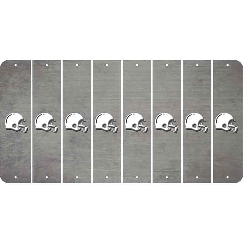 Gray Oil Rubbed Cut Fun Strips (Set of 8) FOOTBALL HELMET