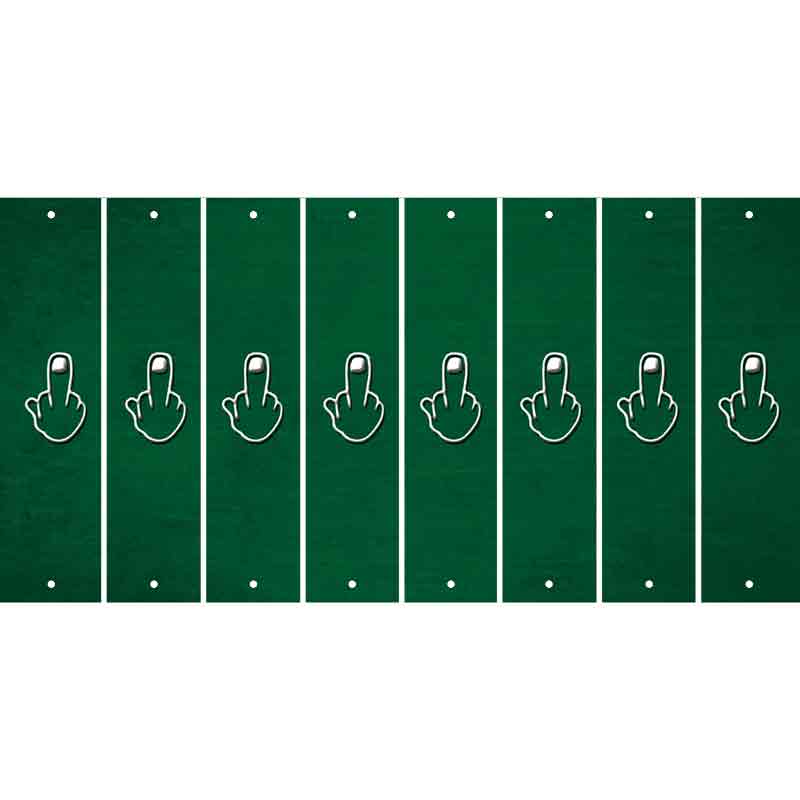 Green Oil Rubbed Cut Fun Strips (Set of 8) MIDDLE FINGER