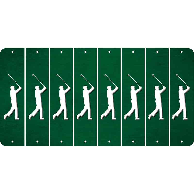Green Oil Rubbed Cut Fun Strips (Set of 8) FEMALE GOLFER