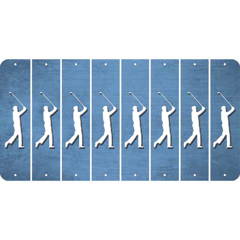 Light Blue Oil Rubbed Cut Fun Strips (Set of 8) FEMALE GOLFER