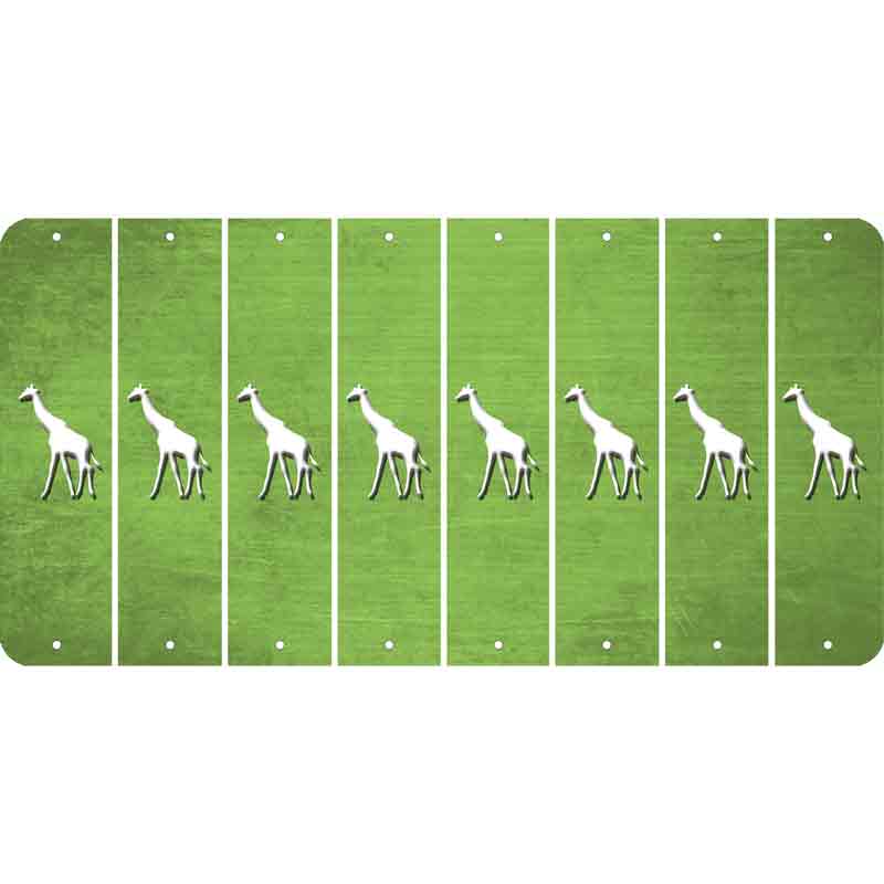 Lime Green Oil Rubbed Cut Fun Strips (Set of 8) GIRAFFE