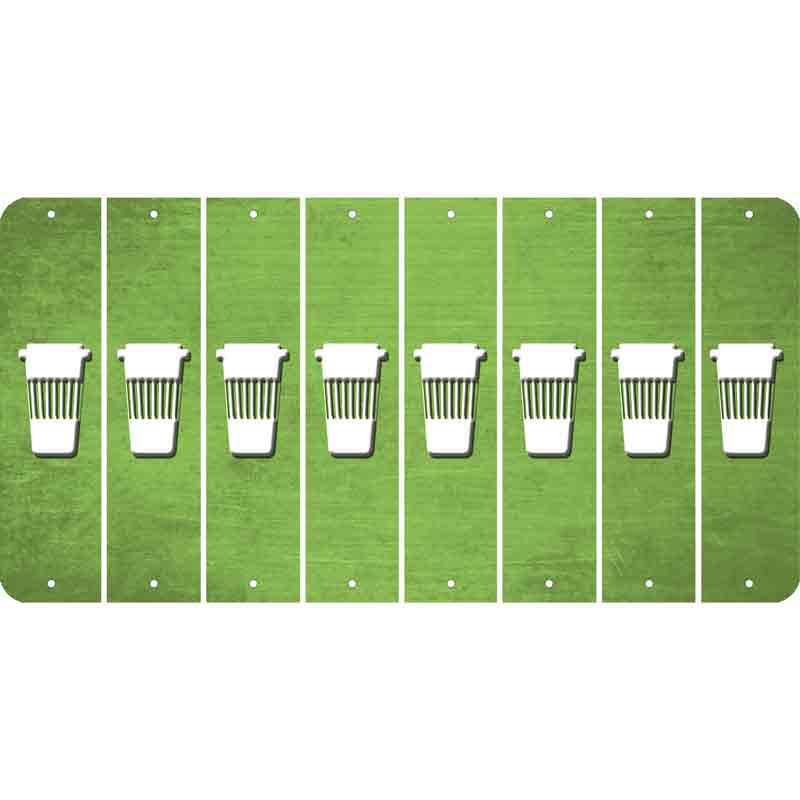 Lime Green Oil Rubbed Cut Fun Strips (Set of 8) LATTE