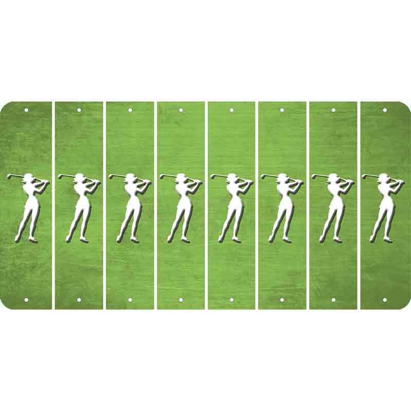Lime Green Oil Rubbed Cut Fun Strips (Set of 8) MALE GOLFER